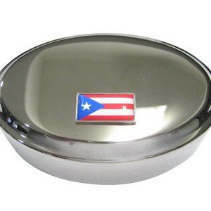Puerto Rico Flag Oval Trinket Jewelry Box